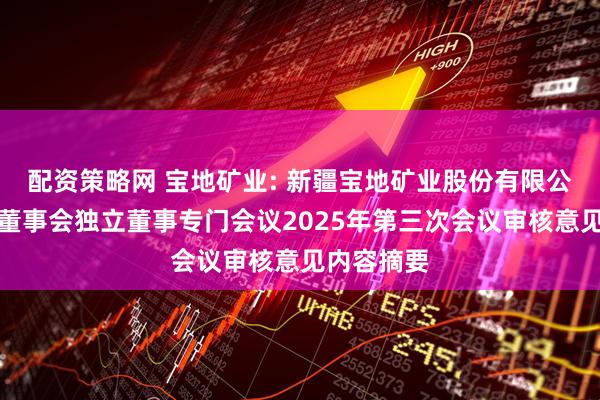 配资策略网 宝地矿业: 新疆宝地矿业股份有限公司第四届董事会独立董事专门会议2025年第三次会议审核意见内容摘要